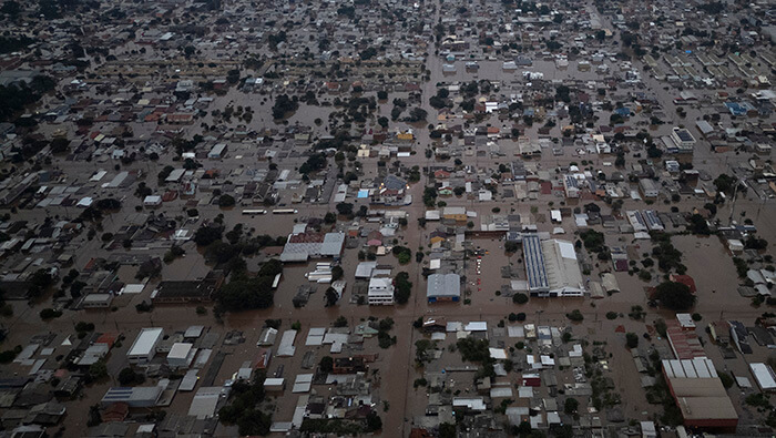 La capital del estado Rio Grande do Sul es una de las ciudad más afectada por las inundaciones.