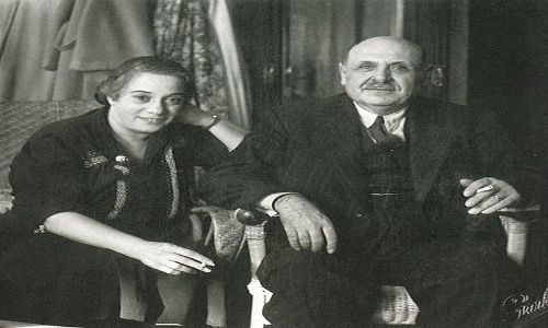 Bechara El Khoury, el primer presidente del Líbano después de la independencia del país de Francia y su esposa