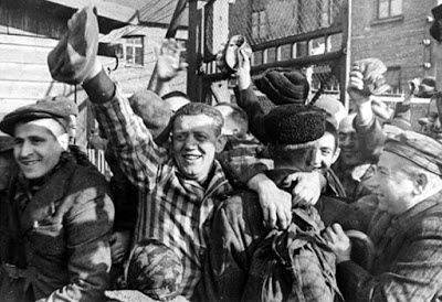 Presos liberados de Auschwitz por el Ejército Rojo, 1945.